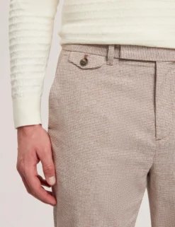Micro Houndstooth Slim Fit Pants