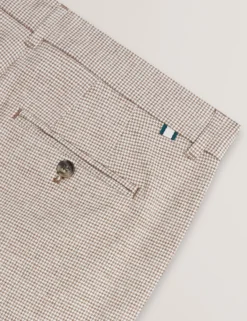 Micro Houndstooth Slim Fit Pants