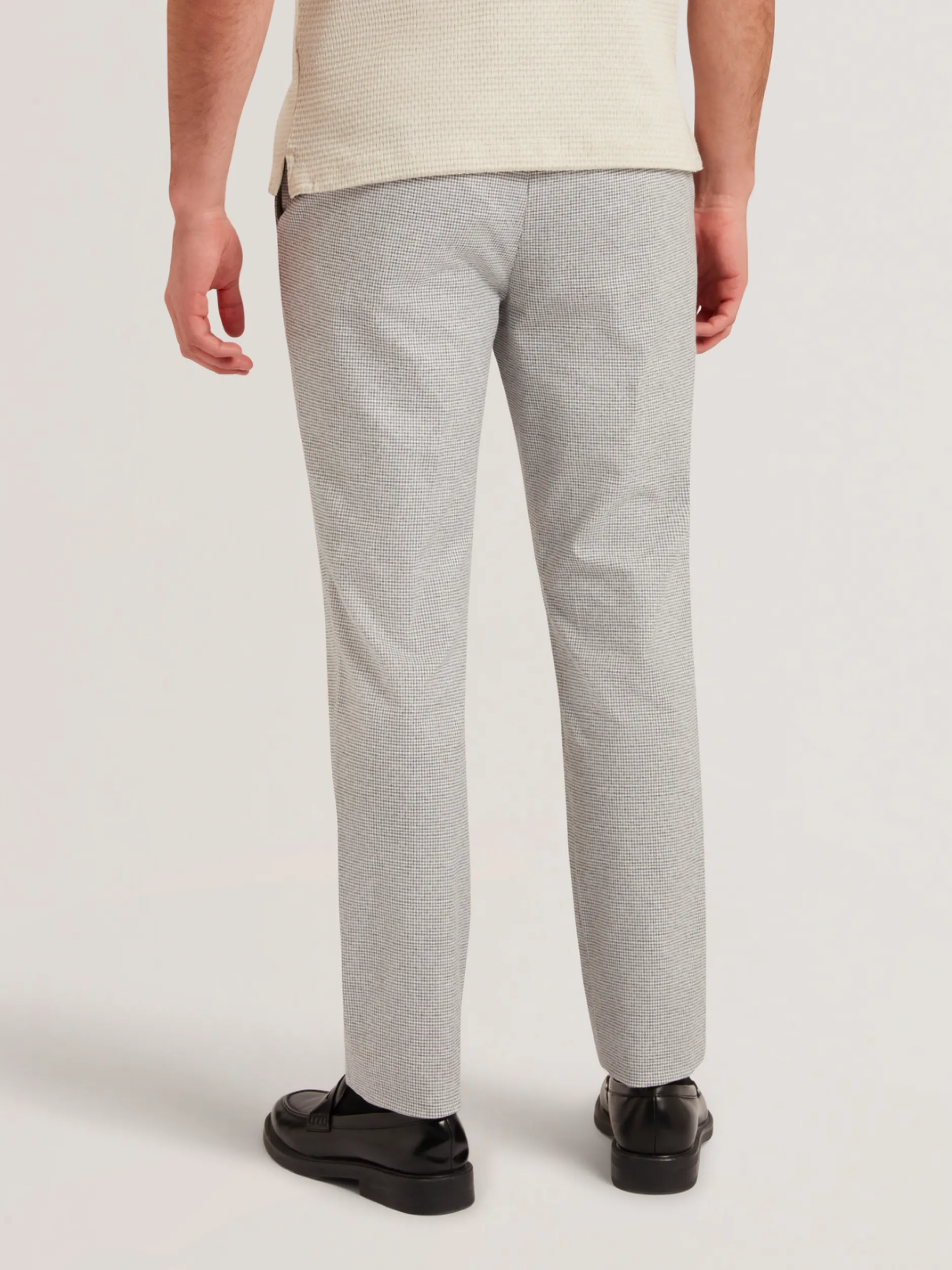 Micro Houndstooth Slim Fit Pants