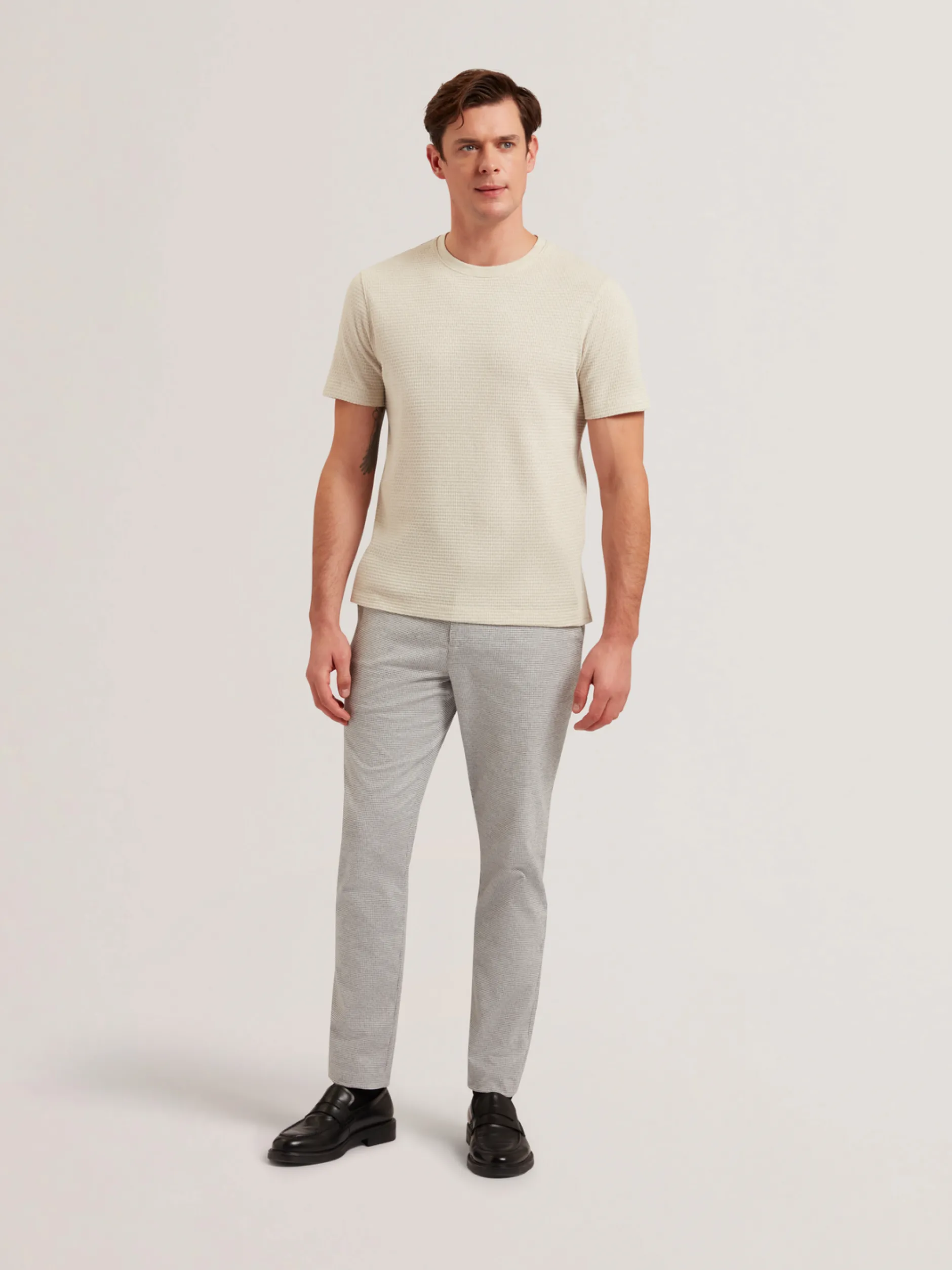 Micro Houndstooth Slim Fit Pants