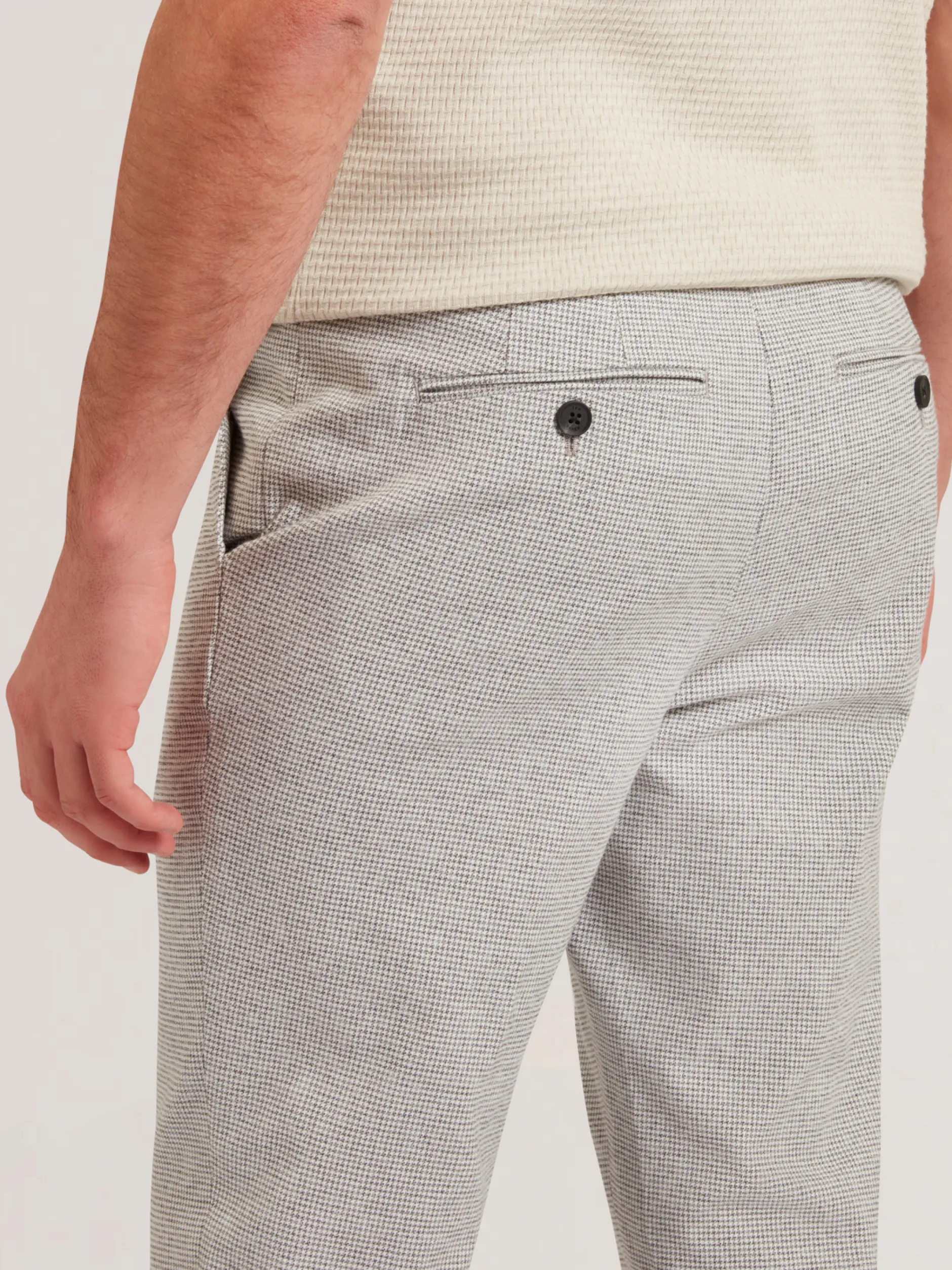 Micro Houndstooth Slim Fit Pants