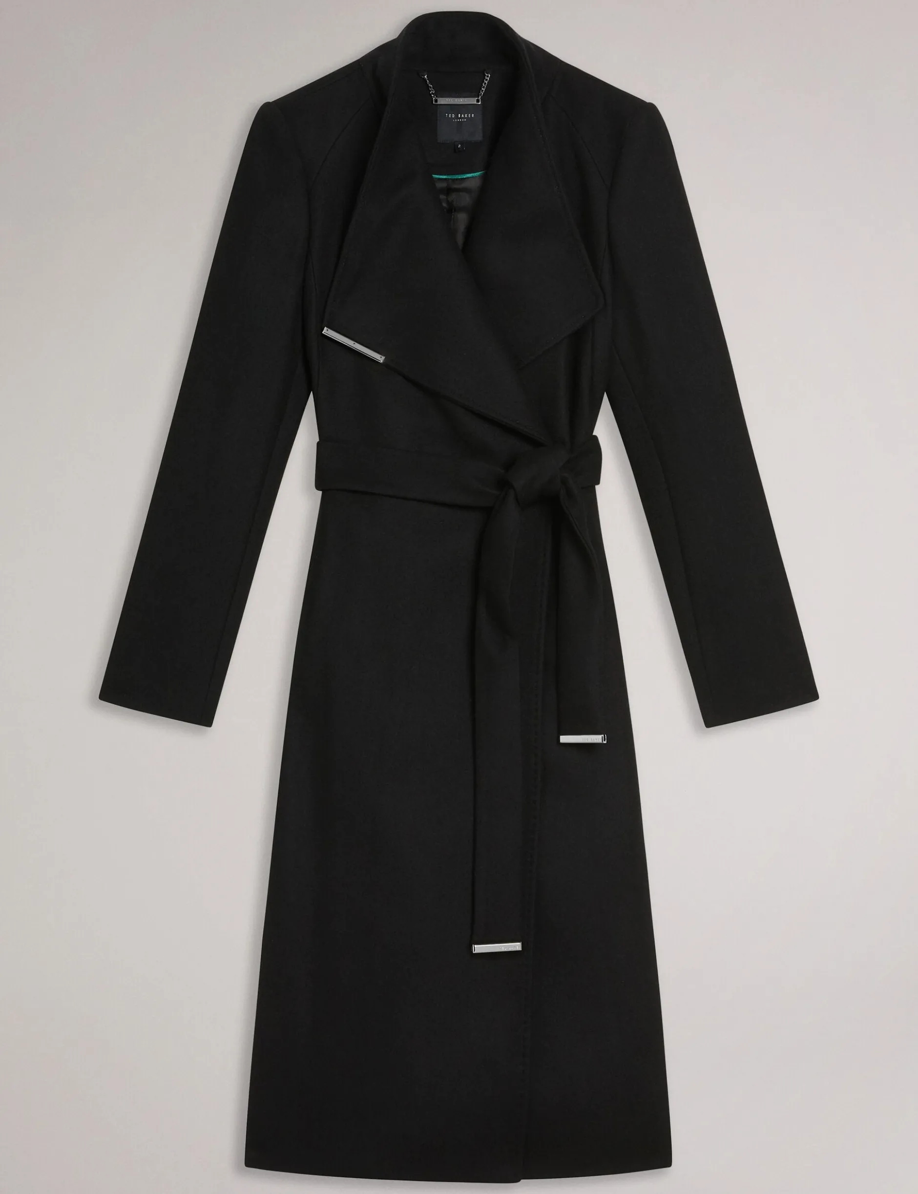 Midi Length Belted Wool Wrap Coat