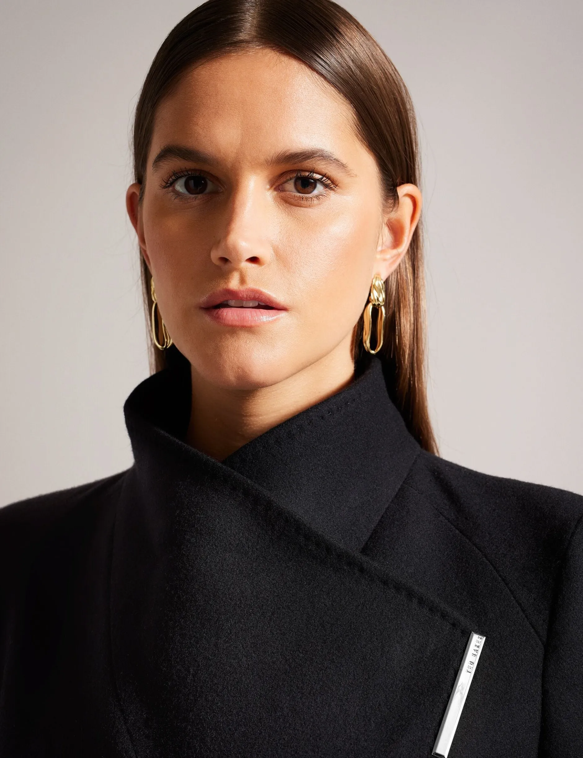 Midi Length Belted Wool Wrap Coat