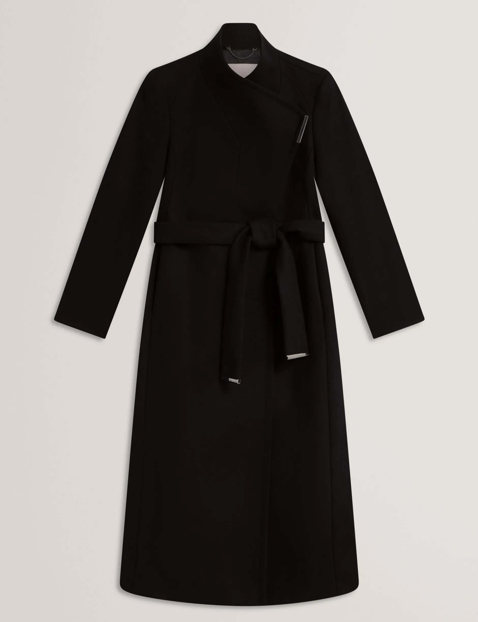 Mid Length Belted Wool Wrap Coat