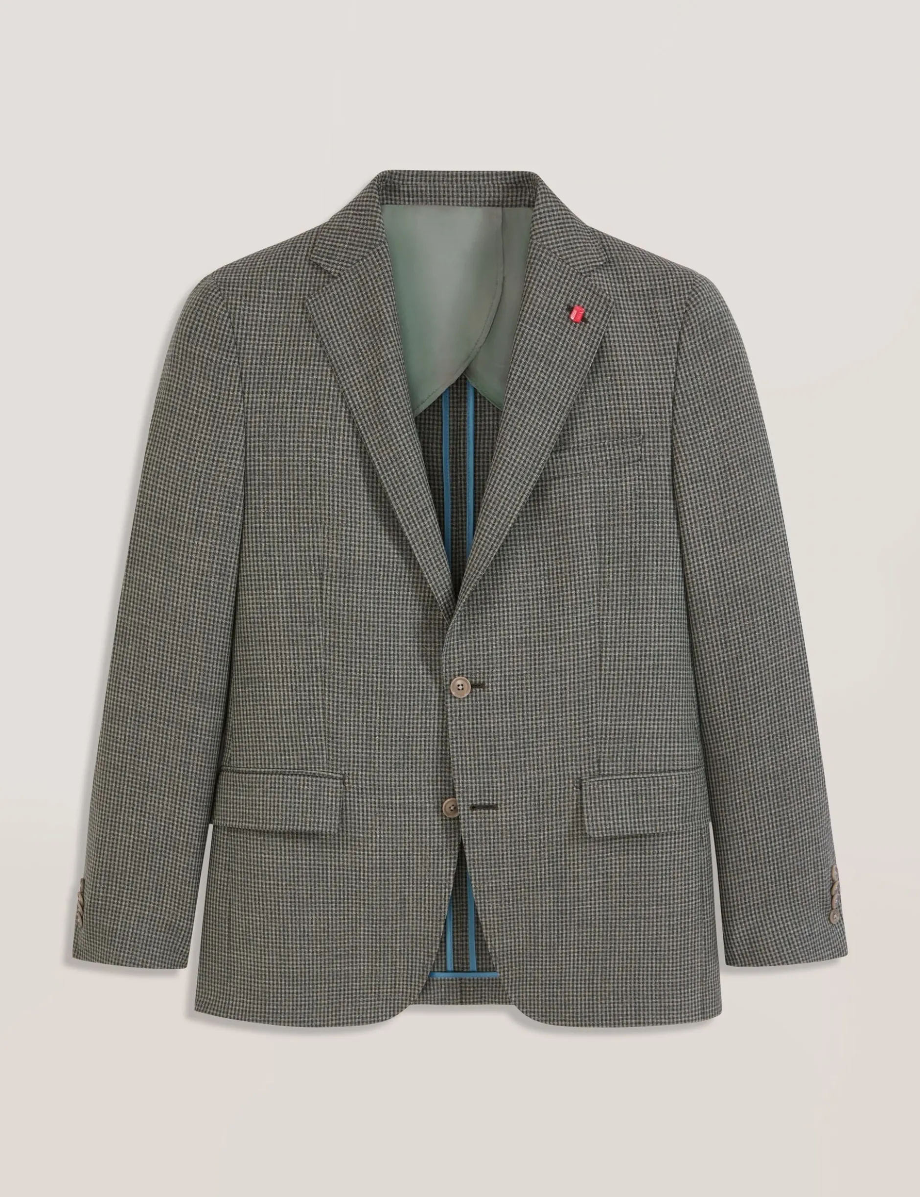 Mini Check Wool Modern Fit Suit Jacket
