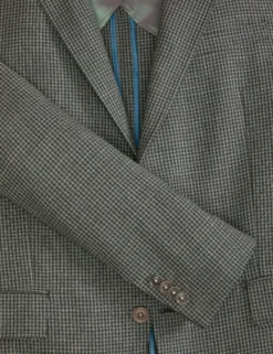 Mini Check Wool Modern Fit Suit Jacket