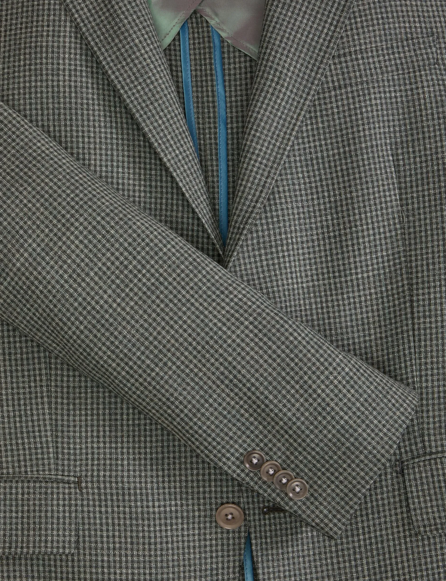 Mini Check Wool Modern Fit Suit Jacket