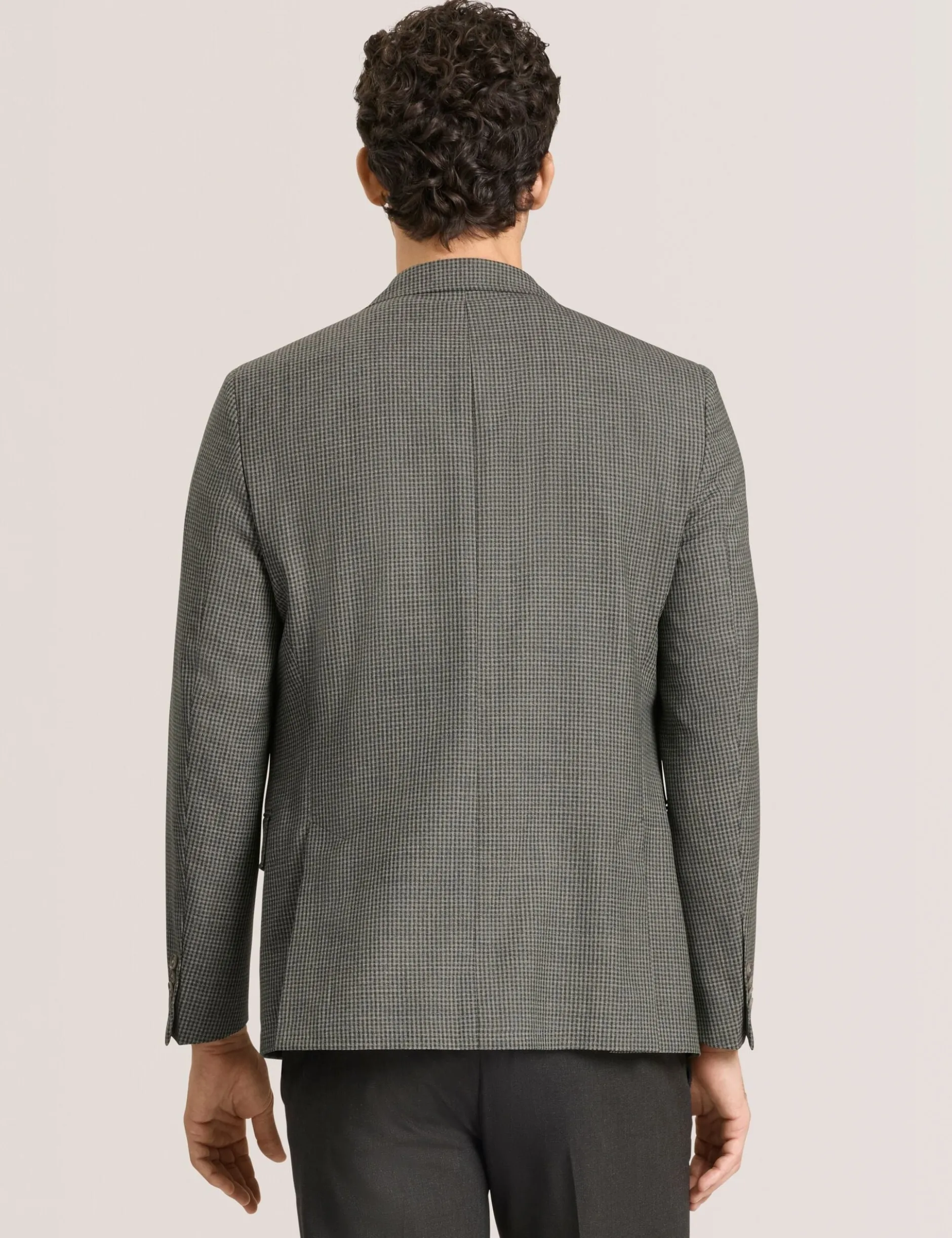 Mini Check Wool Modern Fit Suit Jacket