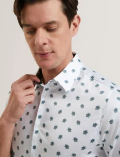 Mini Floral Print Short Sleeve Shirt