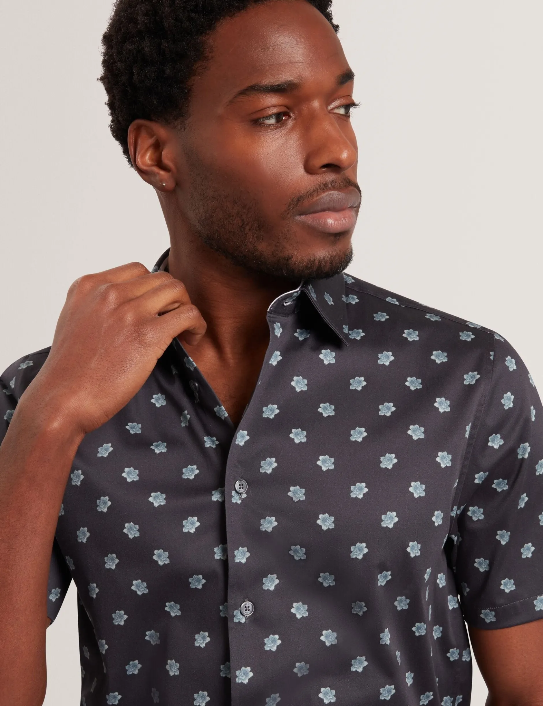 Mini Floral Print Short Sleeve Shirt