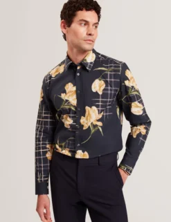 Mixed Floral Print Long Sleeve Shirt