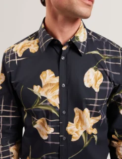 Mixed Floral Print Long Sleeve Shirt