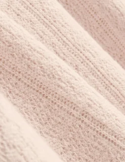 Mixed Texture Cotton Linen Knit Polo