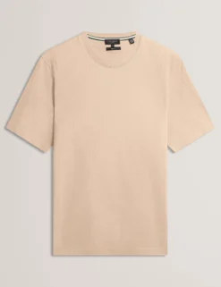 Mixed Texture Stripe Cotton T-Shirt