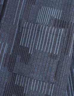 Mixed Weave Stripe Zip-Through Overshirt