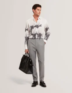 Monochrome Floral Long Sleeve Shirt