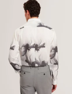 Monochrome Floral Long Sleeve Shirt