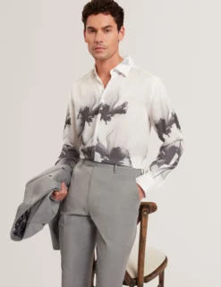 Monochrome Floral Long Sleeve Shirt