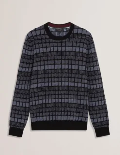 Ombre Jacquard Crew Neck Jumper