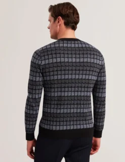 Ombre Jacquard Crew Neck Jumper
