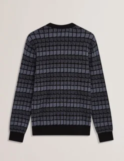 Ombre Jacquard Crew Neck Jumper