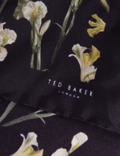 Orchid Floral Print Silk Pocket Square