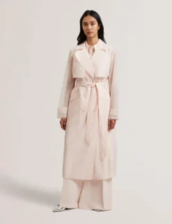 Organza Trench Coat with Storm Flaps
