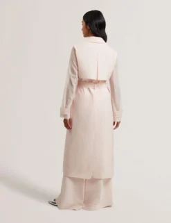 Organza Trench Coat with Storm Flaps