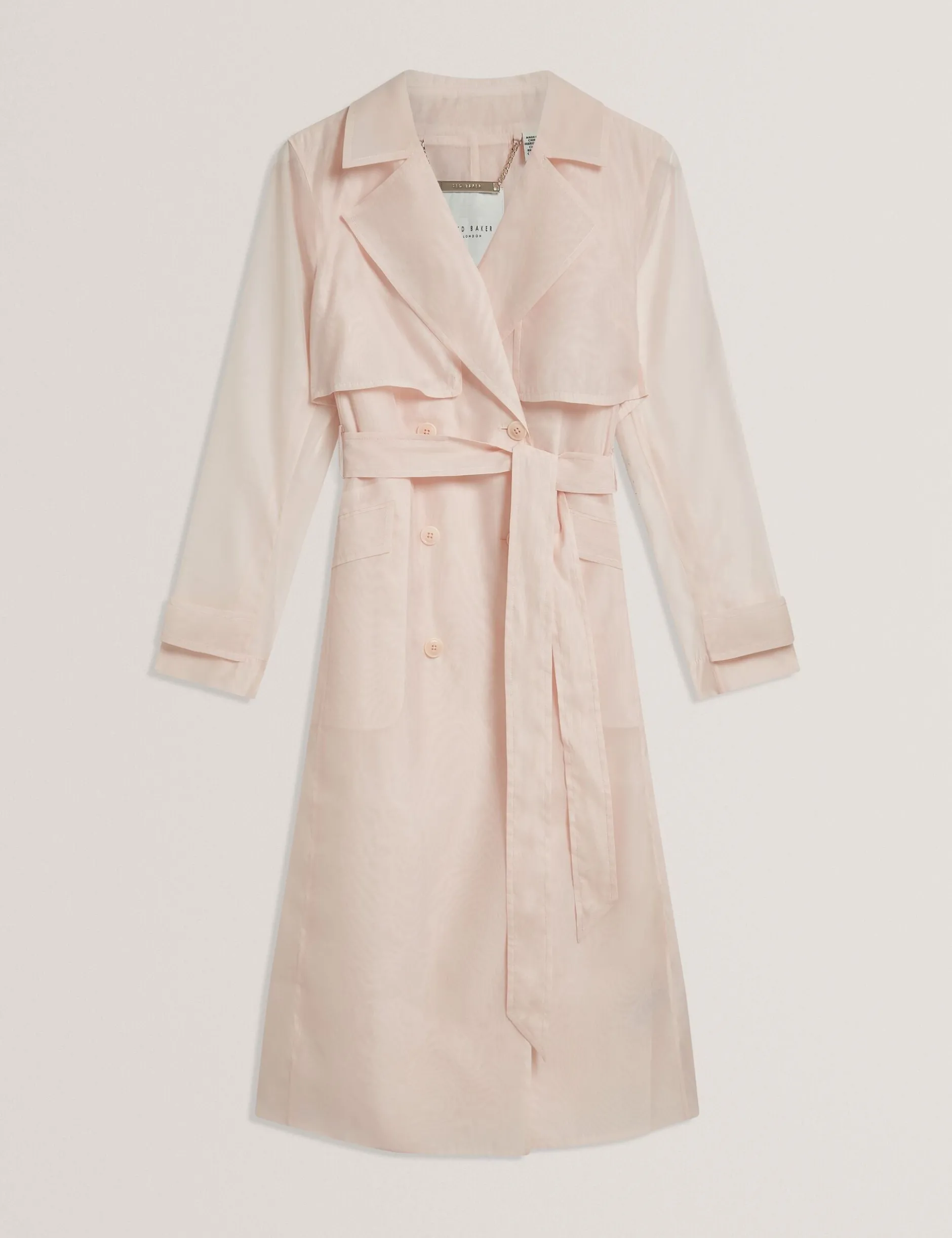 Organza Trench Coat with Storm Flaps