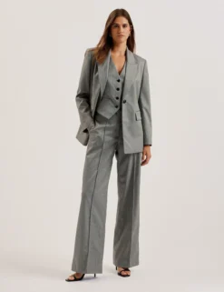 Oversized Herringbone Single Breasted Blazer