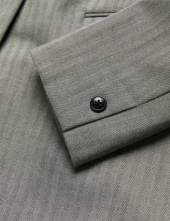 Oversized Herringbone Single Breasted Blazer