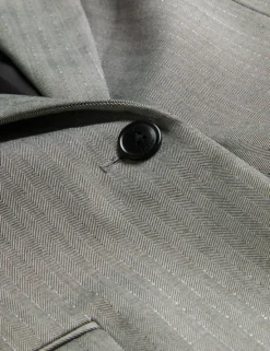 Oversized Herringbone Single Breasted Blazer