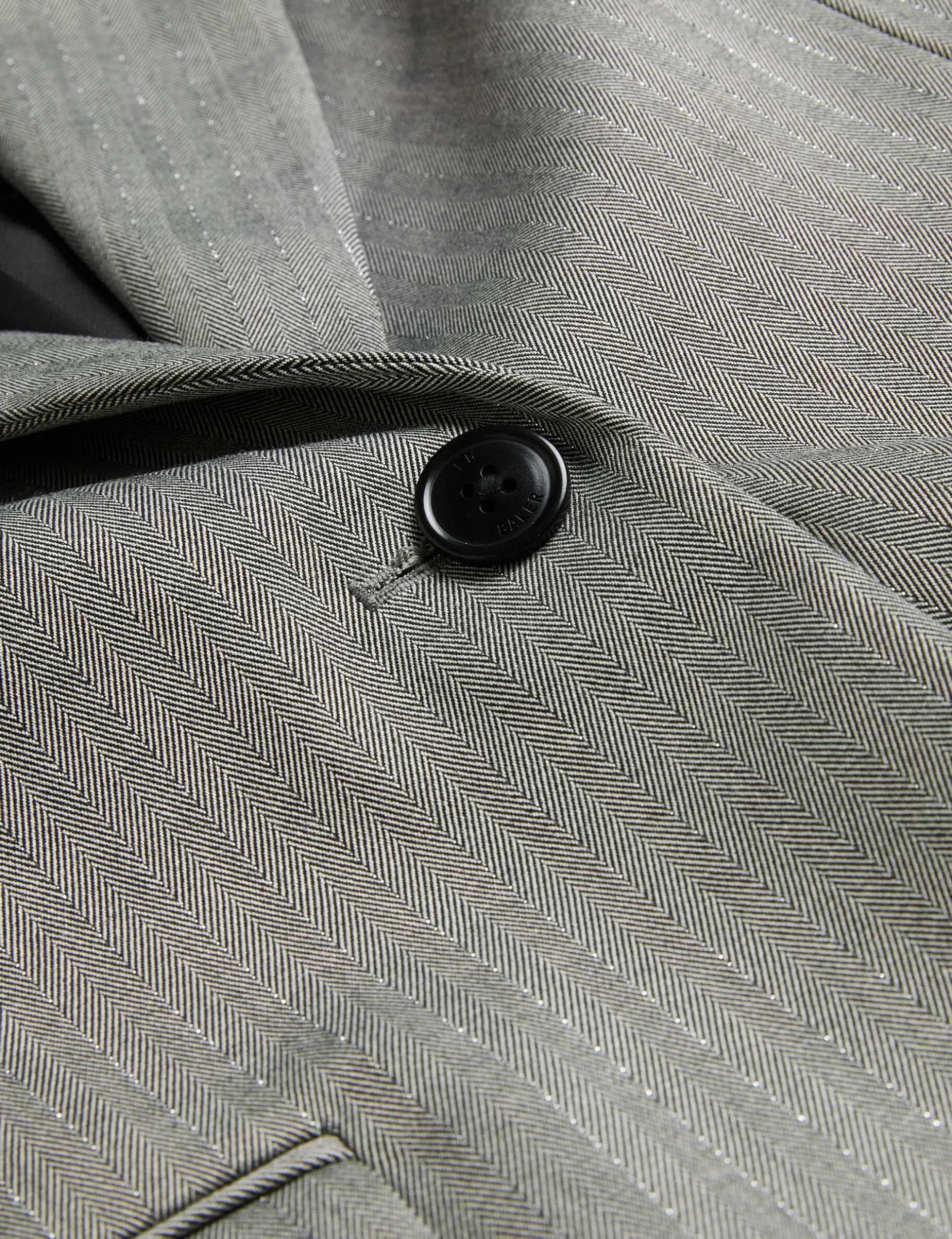 Oversized Herringbone Single Breasted Blazer