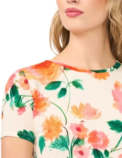 Painted Floral Slim Fit T-Shirt