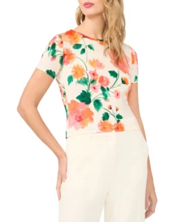 Painted Floral Slim Fit T-Shirt