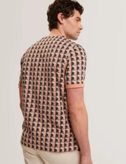 Painted Geo Print Pure Cotton T-Shirt