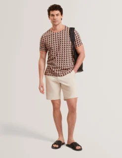 Painted Geo Print Pure Cotton T-Shirt
