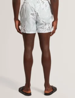 Palm Print Mid-Length Swim Shorts