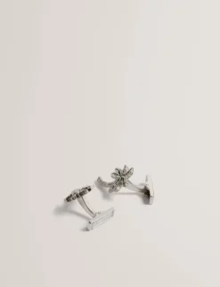 Palm Tree Cufflink Lapel Pin Set