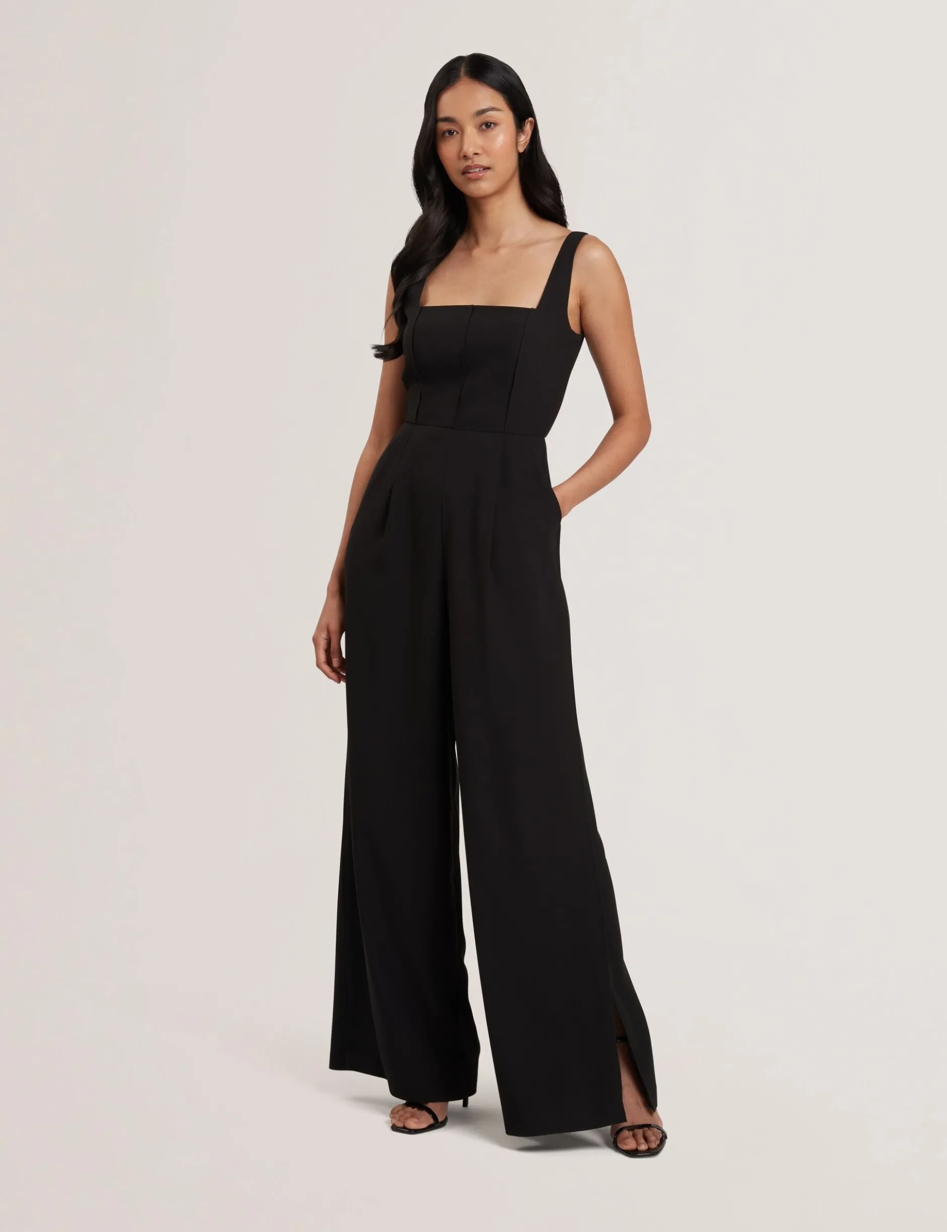 Panelled Wide Leg Tailored Jumpsuit
