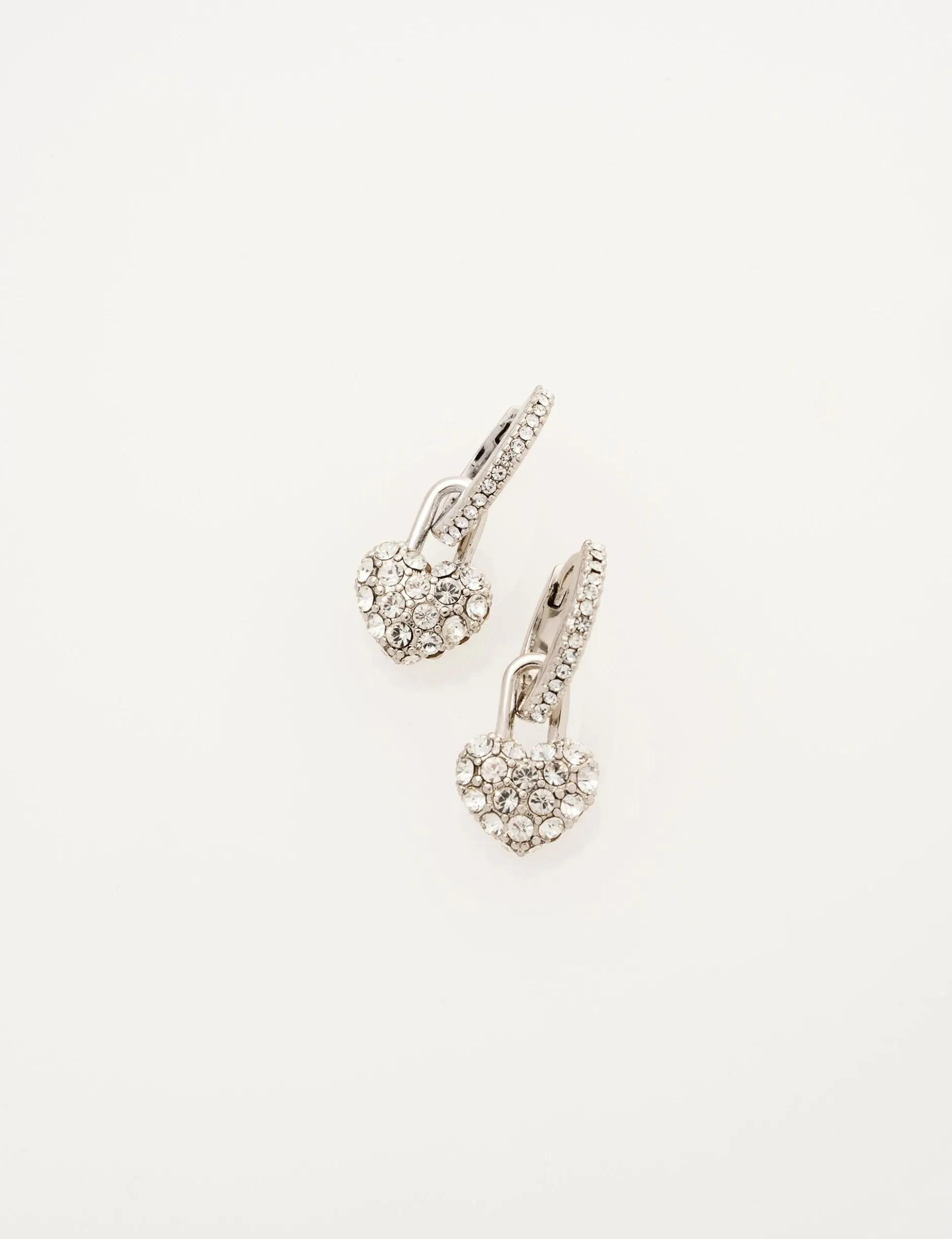 Pave Crystal Padlock Huggie Earrings