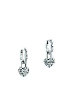 Pave Crystal Padlock Huggie Earrings