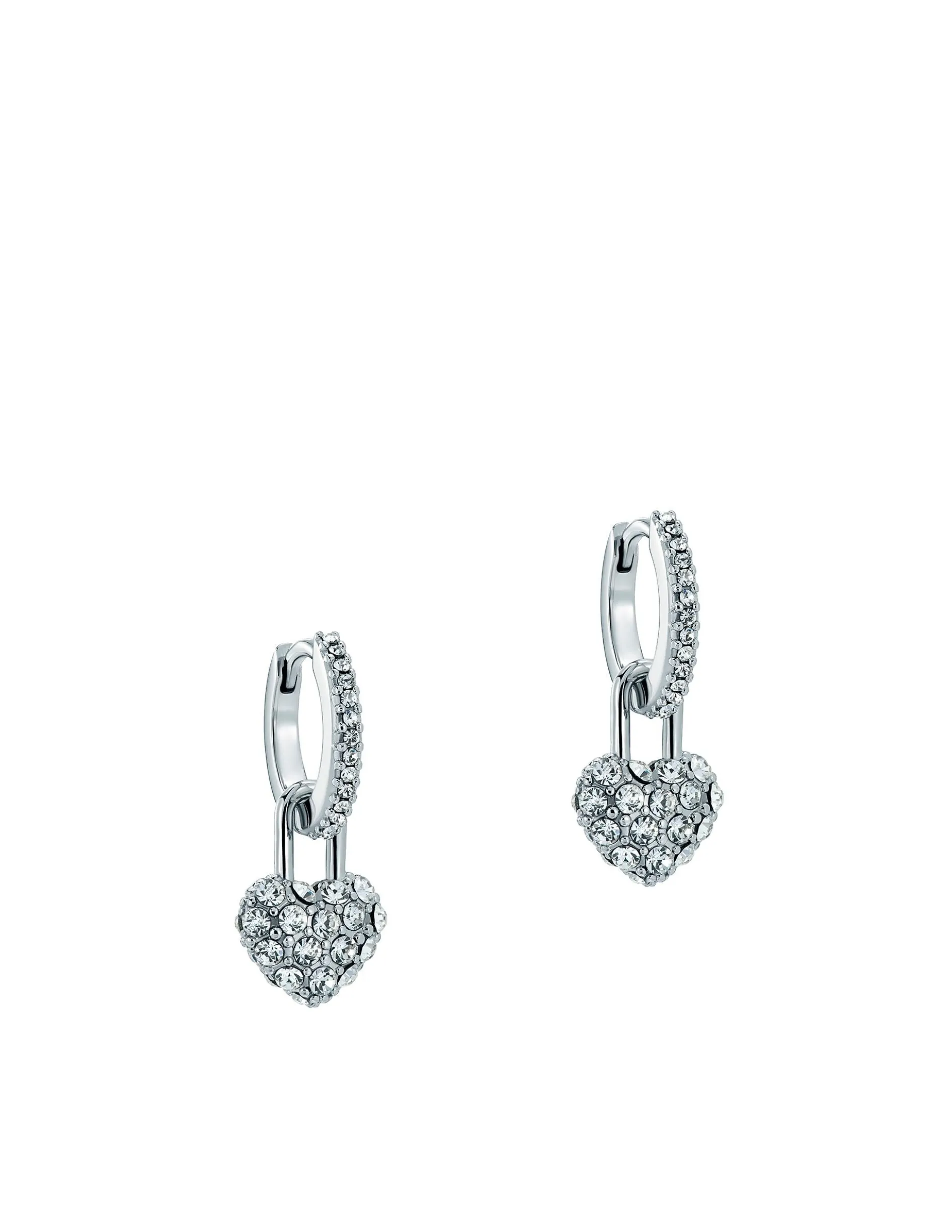 Pave Crystal Padlock Huggie Earrings