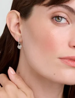 Pave Crystal Padlock Huggie Earrings