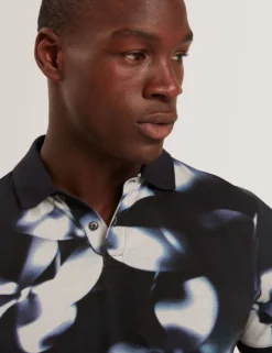 Photographic Floral Print Cotton Polo Shirt