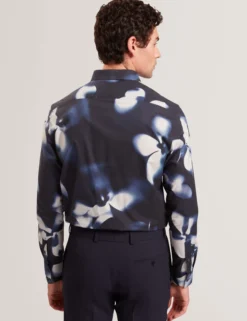 Photographic Floral Print Long Sleeve Shirt