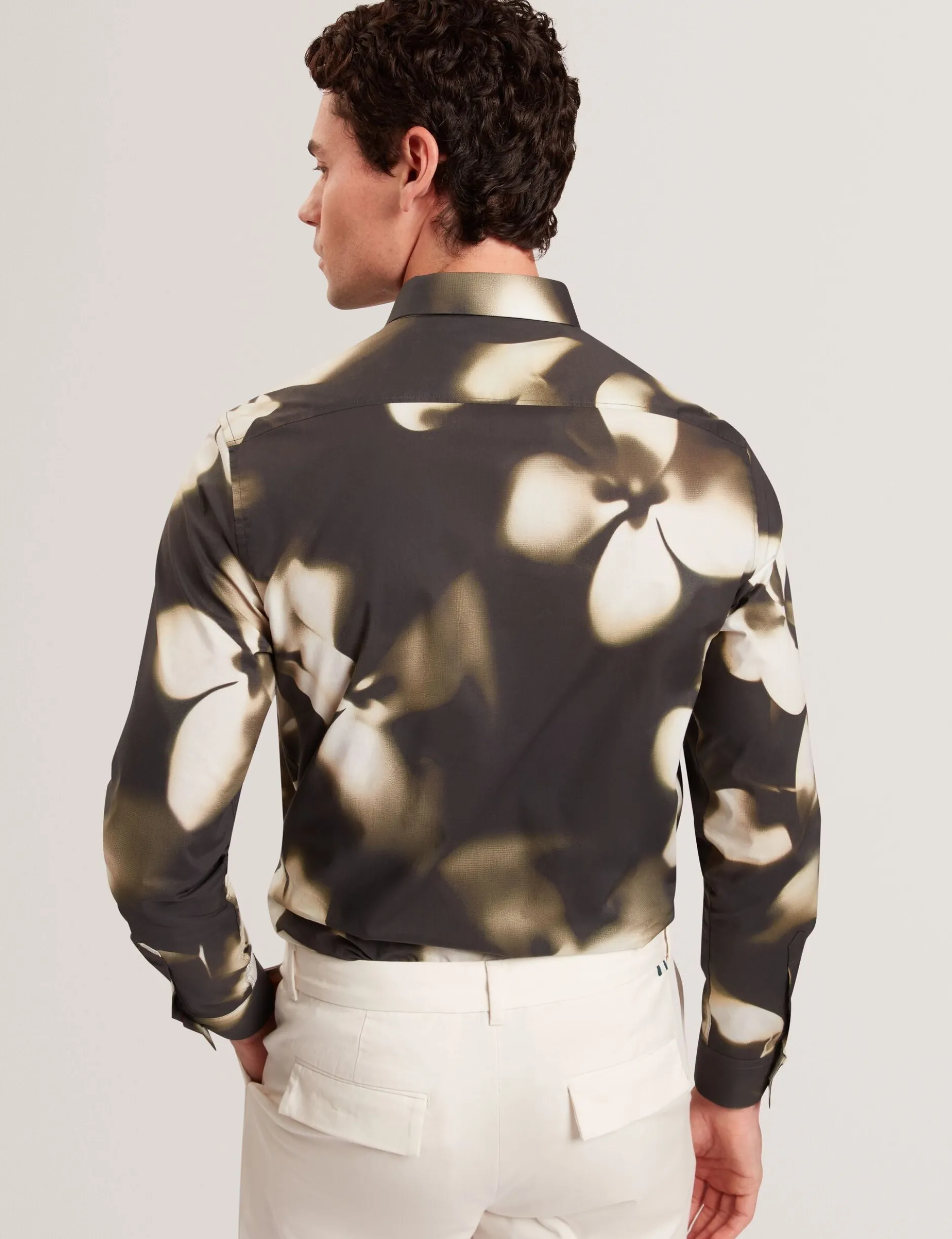 Photographic Floral Print Long Sleeve Shirt