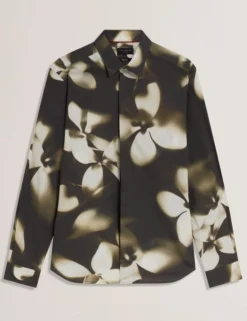 Photographic Floral Print Long Sleeve Shirt