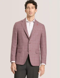 Plaid Silk Blend Woven Blazer