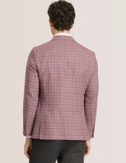 Plaid Silk Blend Woven Blazer